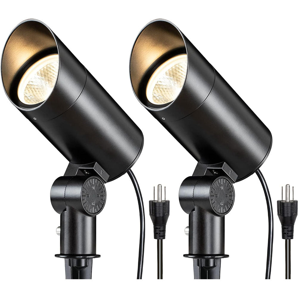 120V 30W LED Ultra Bright 3000LM Landscape Spotlight with Metal Stake, 6 FT Cord 2 Pack CHW-30A-02 SUNVIE