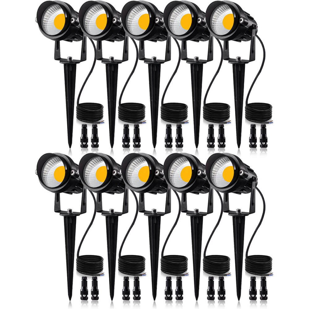 Low Voltage 12W LED Landscape Spotlights with Spike Stand & Connector 10 Pack CLWS-12-10C SUNVIE