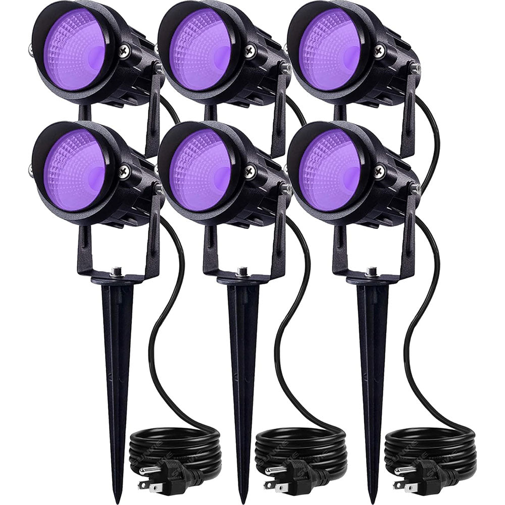 120V 12W Purple LED Waterproof Black Light For Halloween Party Spotlight 6 Pack CHZS-12-06 SUNVIE