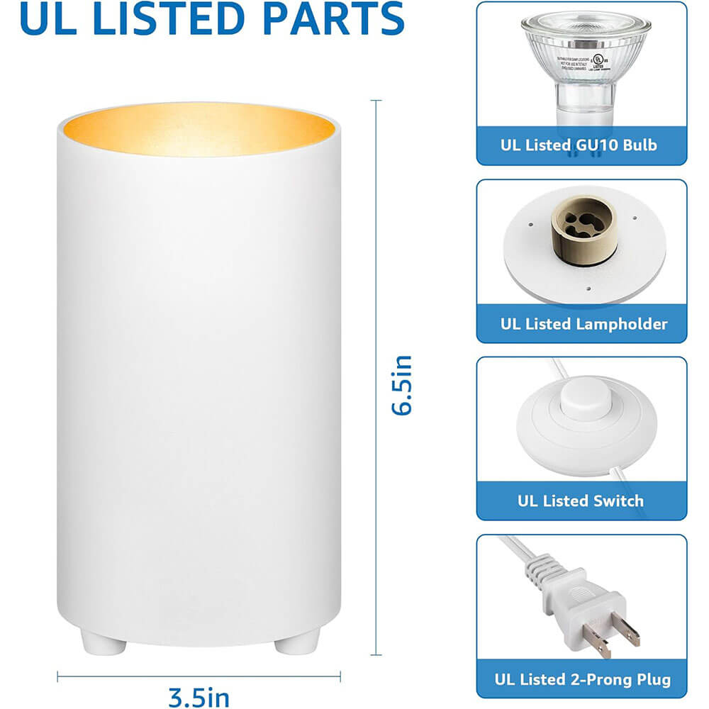 5W White Uplighting Floor Can Spotlight with 2700K GU10 Bulbs & 5.9 FT Plug Cord & Foot Switch 2 Pack FCL-02W-02 SUNVIE