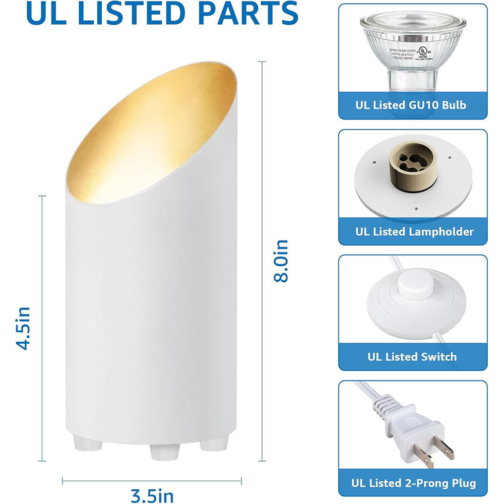 5W White Indoor Floor Can Uplighting Spotlight with 2700K GU10 Bulb Accent & Foot Switch 4 Pack FCL-01W-04 SUNVIE