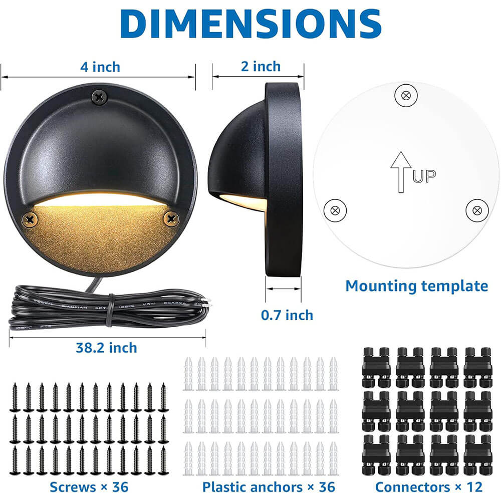 5W Low Voltage LED Landscape Deck Lights with Fastlock2 Wire Connectors 6 Pack BLWYB-05-06C SUNVIE