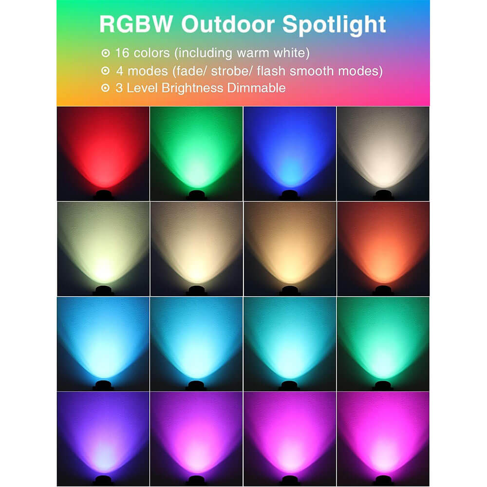 120V 12W RGB LED Color Changing Waterproof Outdoor Halloween Landscape Lights with Remote Control 6 Pack CHRS-12-06 SUNVIE