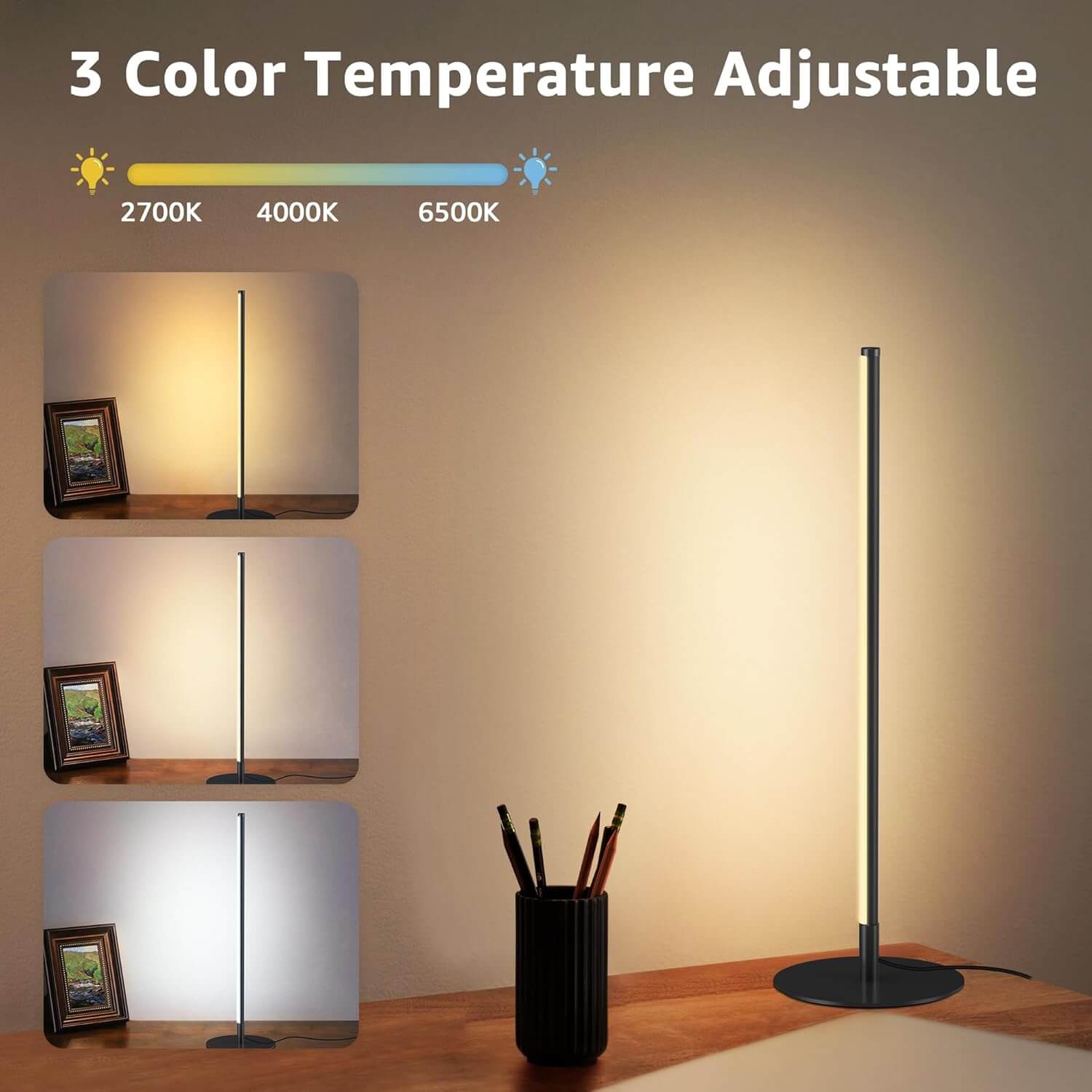 120V 12W LED Dimmable 3 Color Temperature Black Table Lamp 2 Pack Set TLD-02B-02 SUNVIE