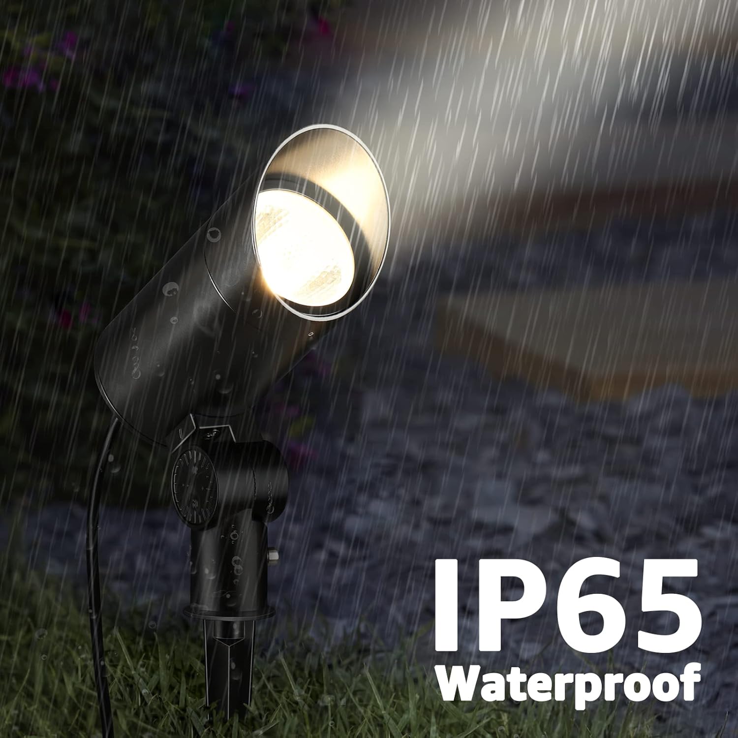 120V 30W 3000K Warm White Outdoor LED Spotlight with Photocell Sensor & Stake & 6FT Cord CHWP-30A-01 SUNVIE