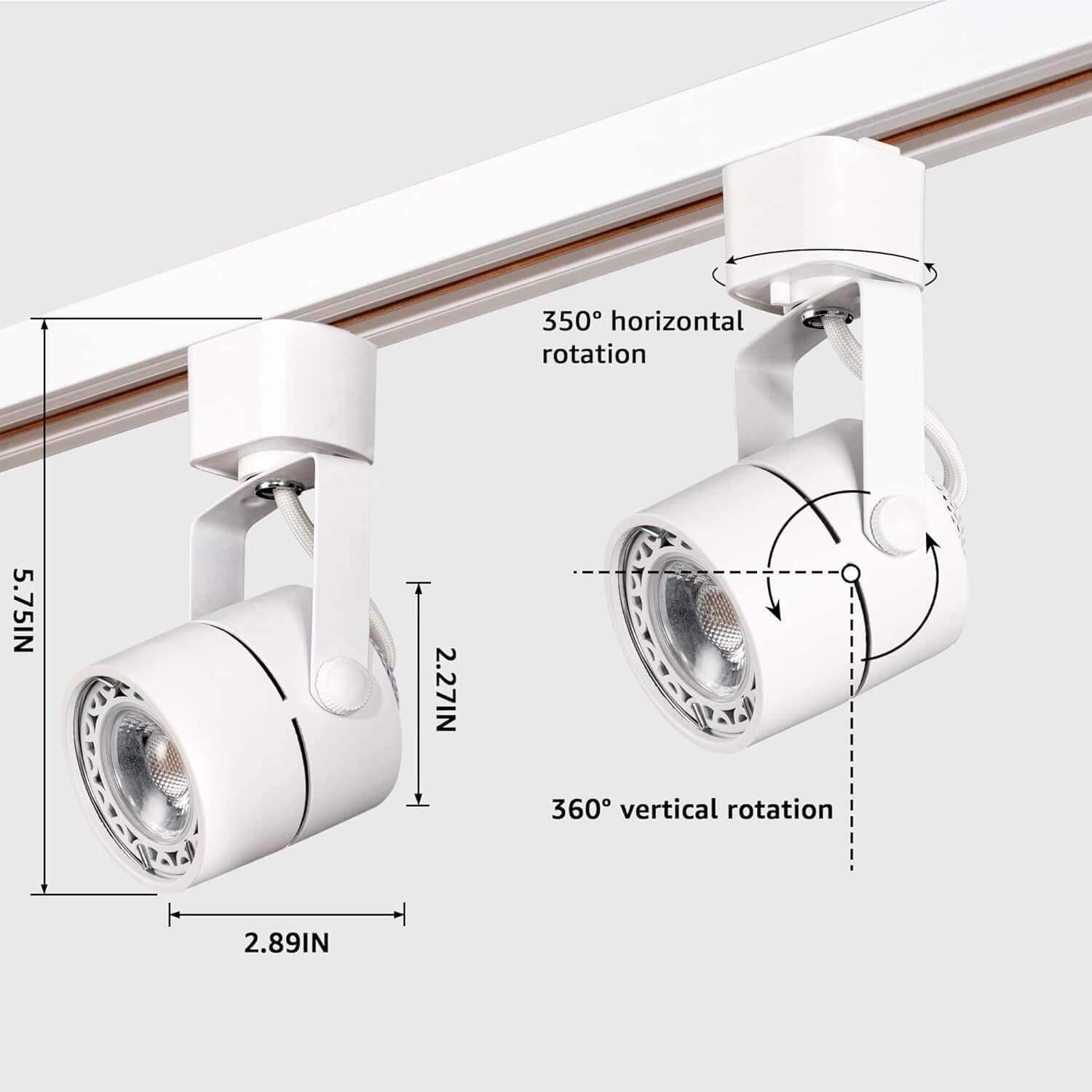 5W LED White Dimmable H Type Track Light with GU10 LED Bulbs 12 Pack GHWD-06-12 SUNVIE