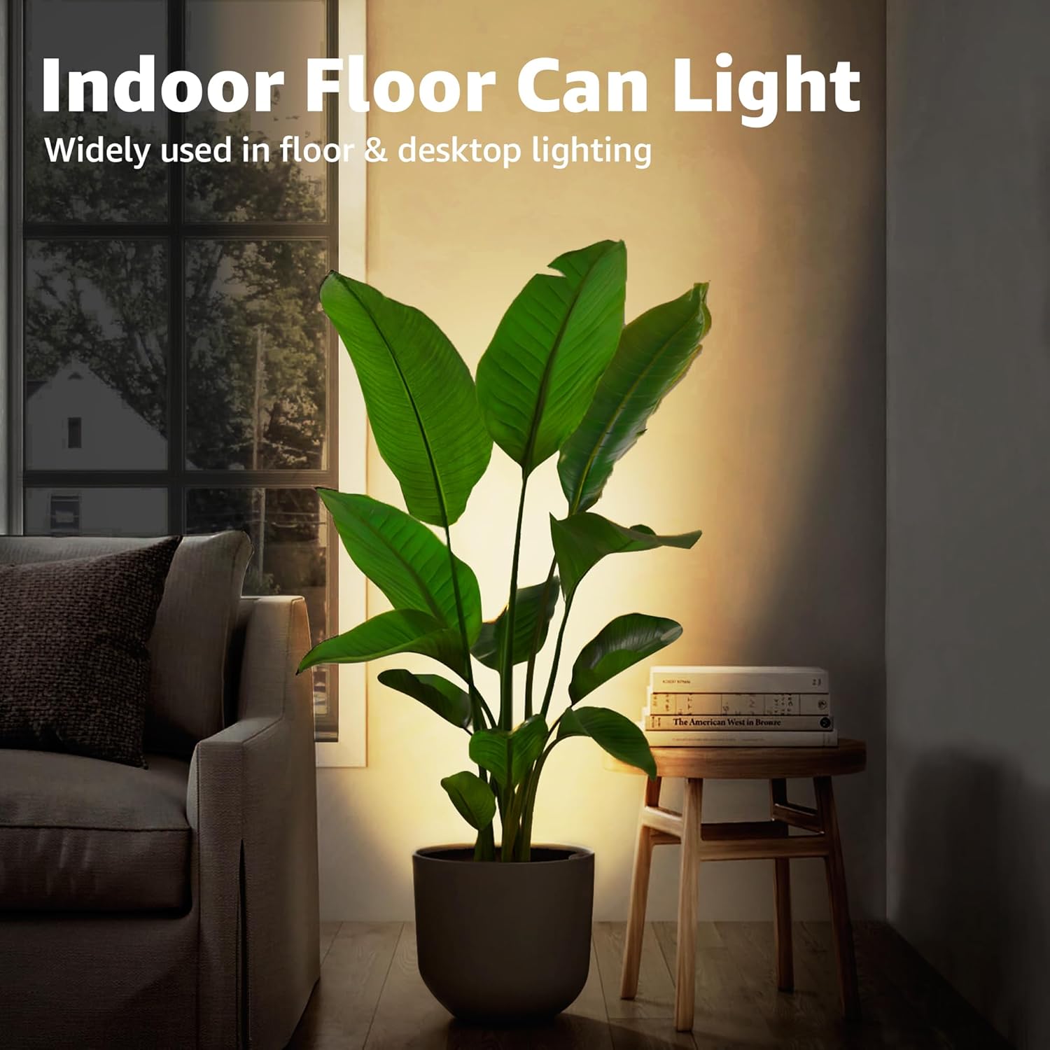 5W White Indoor Floor Can Uplighting Spotlight with 2700K GU10 Bulb Accent & Foot Switch 4 Pack FCL-01W-04 SUNVIE