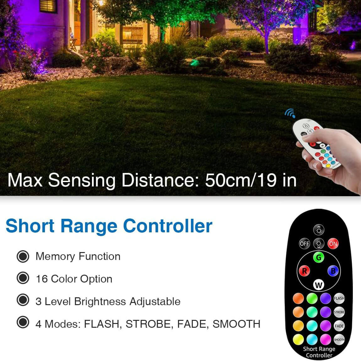 Low Voltage RGB Color Changing Landscape Lights Short DistanceRemote Controller YSRC-24 SUNVIE