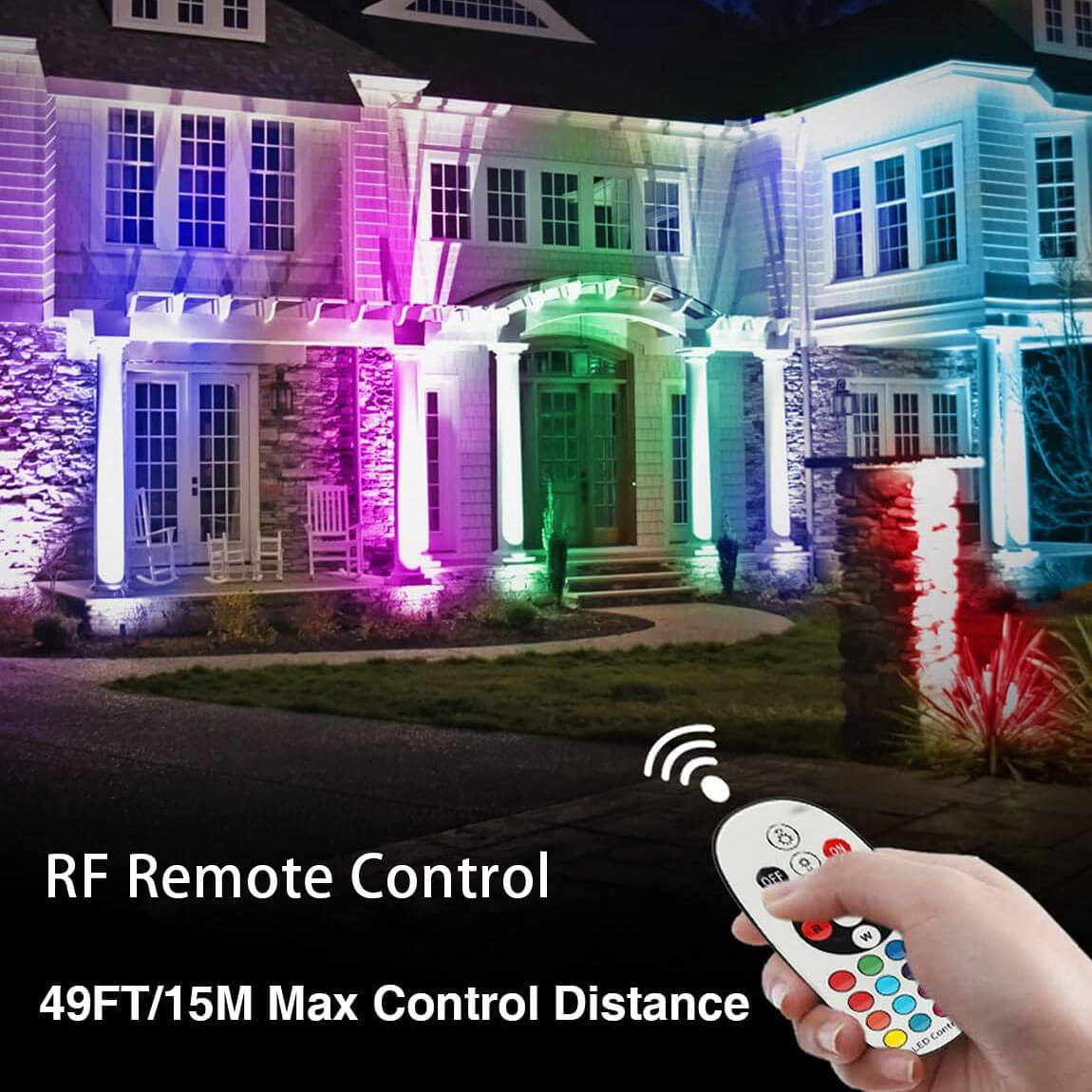 120V 12W RGB LED Color Changing Waterproof Outdoor Halloween Landscape Lights with Remote Control 6 Pack CHRS-12-06 SUNVIE