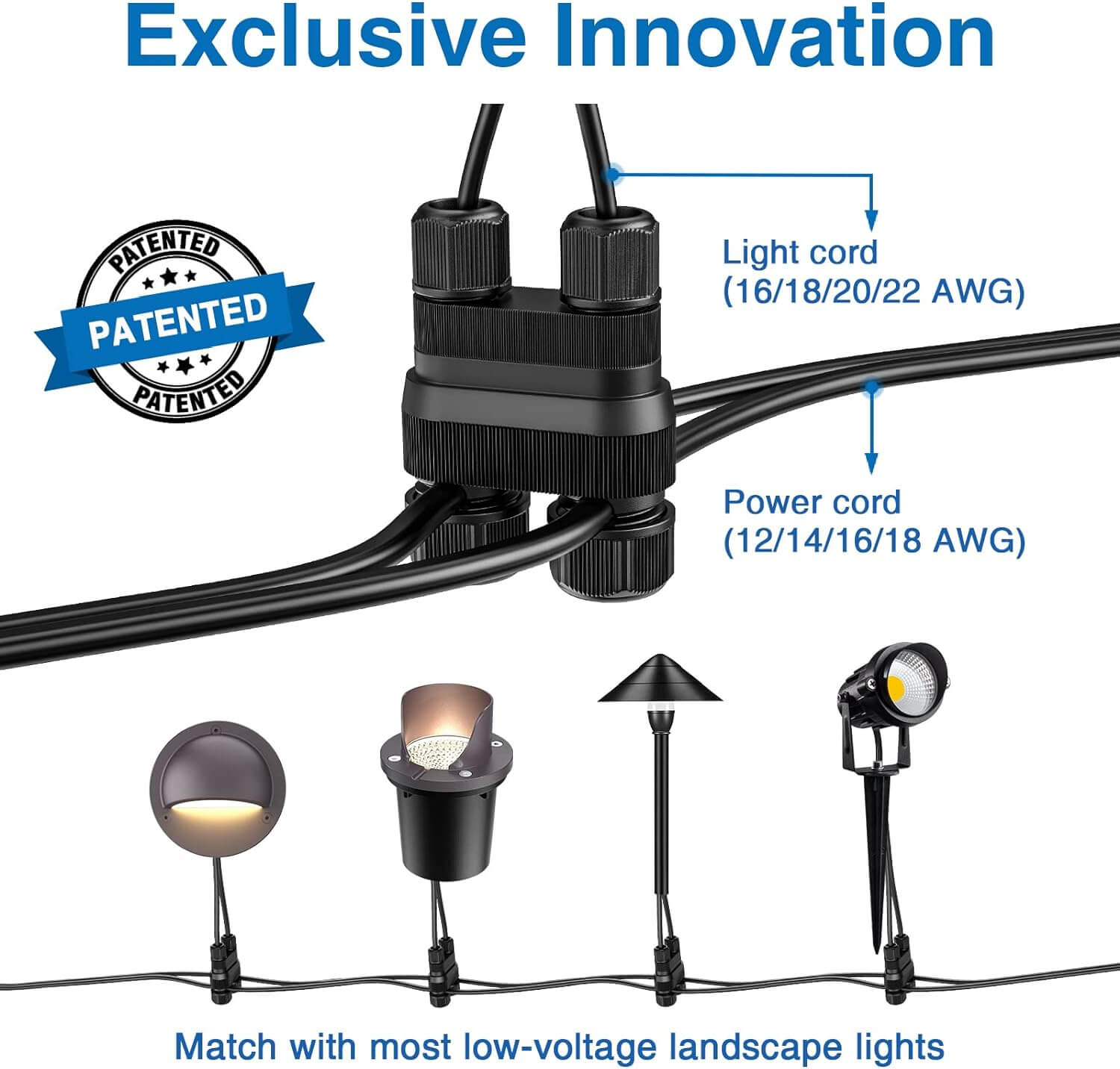 Fastlock2 Low Voltage 12-18 Gauge Landscape Light Cable Connector 8 Pack LVCO-02-08 SUNVIE