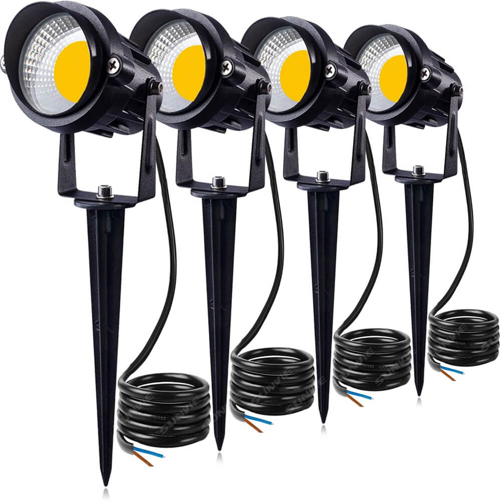 Low Voltage 12W LED 900LM Waterproof Outdoor Landscape Spotlight with Spike Stand 4 Pack CLWS-12-04 SUNVIE