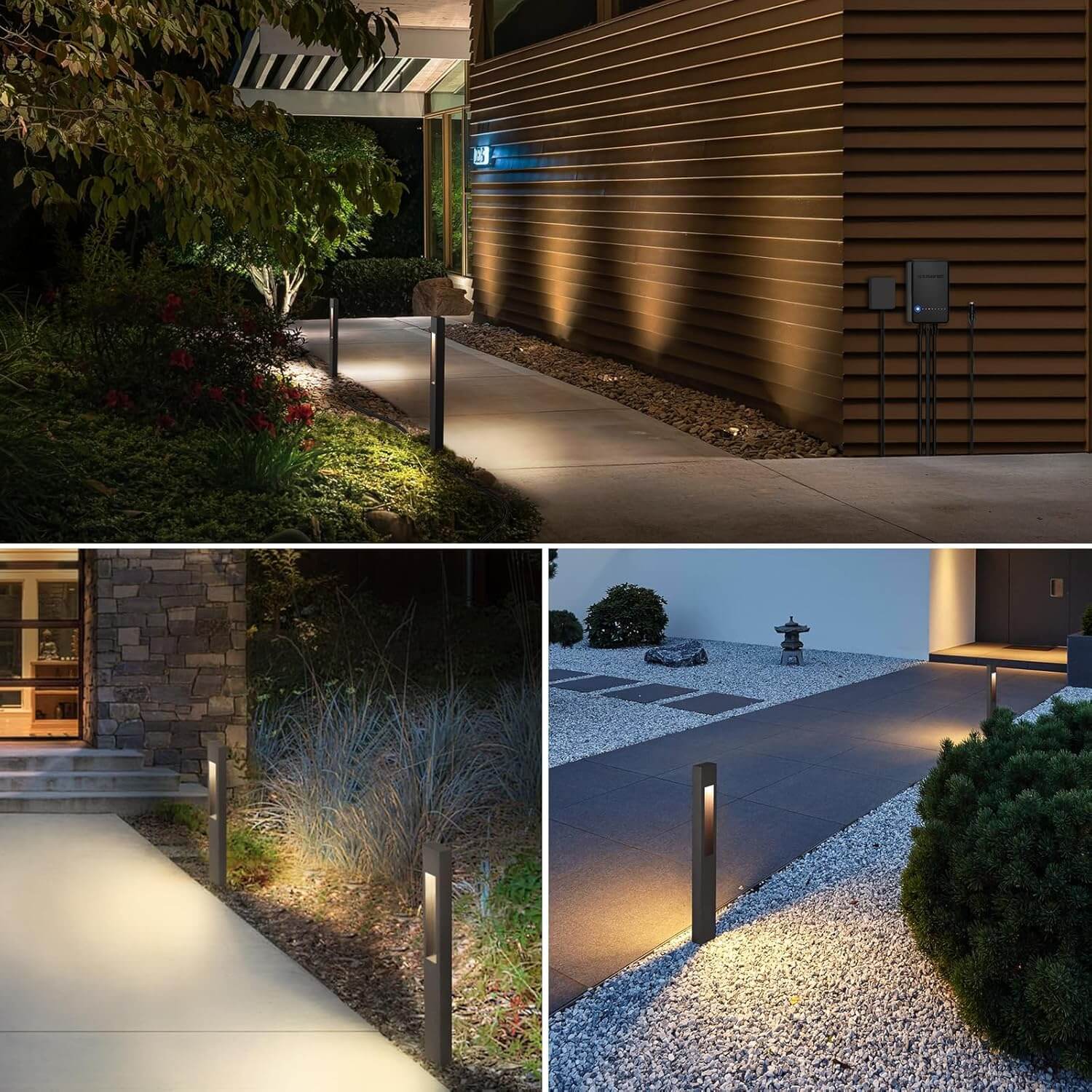 3W Low Voltage LED Hollow Cuboid Pathway Lighting Kit with Transformer & Wire & Connectors 8 Pack KTW-W8FA SUNVIE