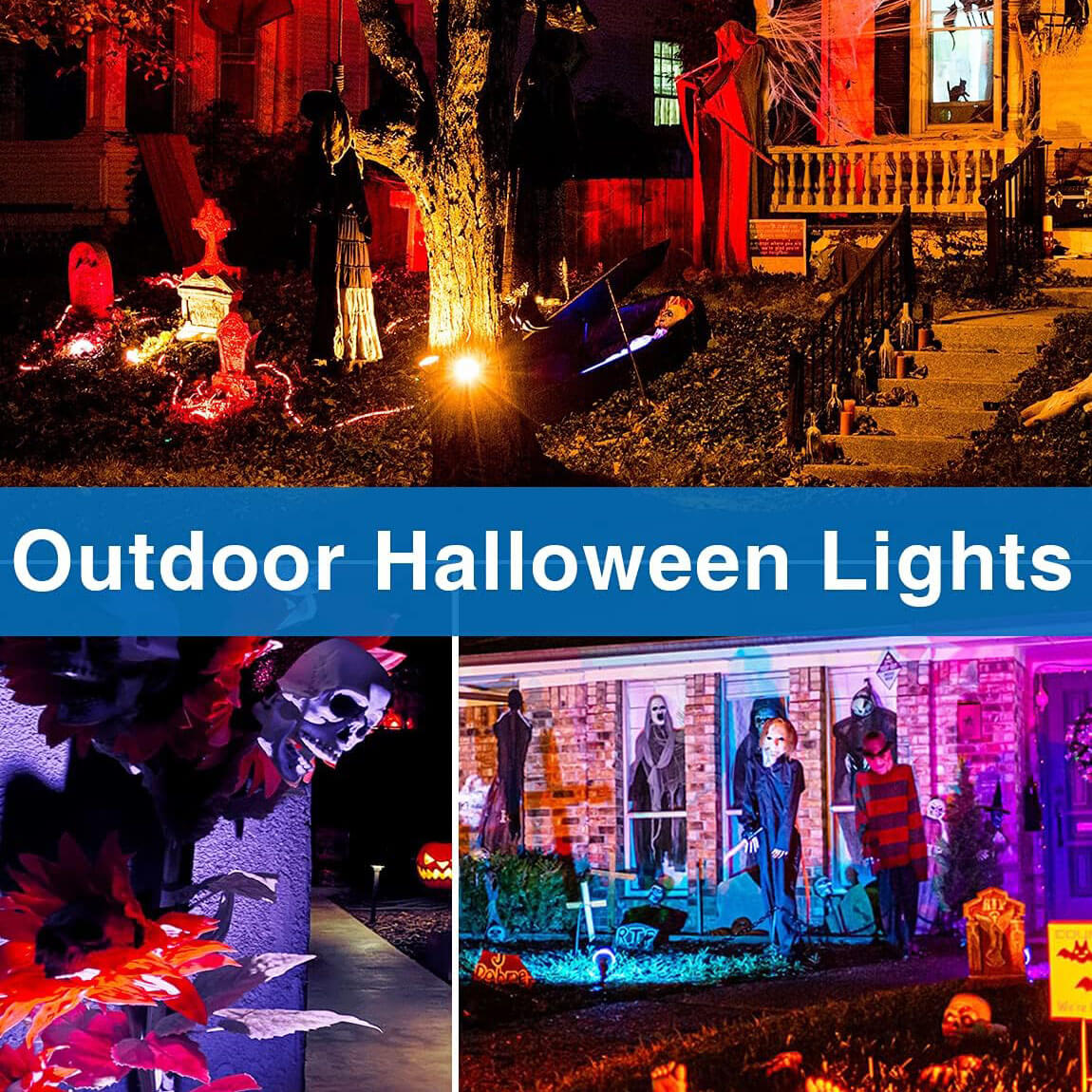 120V 12W RGB LED Color Changing Waterproof Outdoor Halloween Landscape Lights with Remote Control 6 Pack CHRS-12-06 SUNVIE