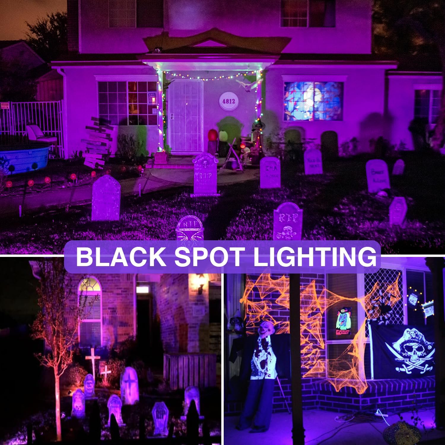 120V 10W Purple LED Waterproof Black Light For Halloween Party Spotlight 2 Pack CHZS-10-02 SUNVIE