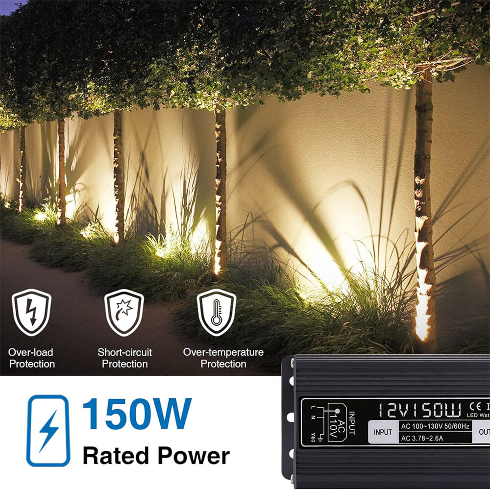 Low Voltage 12W Landscape Spotlights Kit with Transformer &Timer & Wire Connector 10 Pack CLWS-12-10TTC SUNVIE