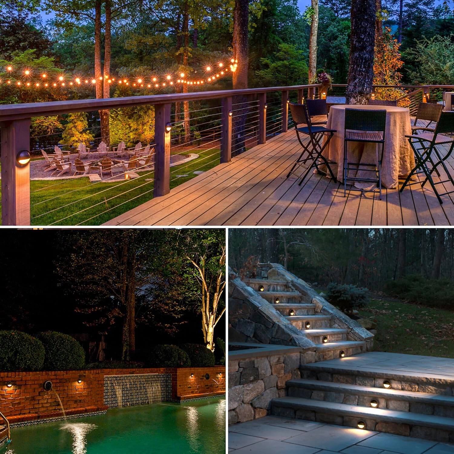 5W Low Voltage LED Landscape Deck Lights with Fastlock2 Wire Connectors 6 Pack BLWYB-05-06C SUNVIE