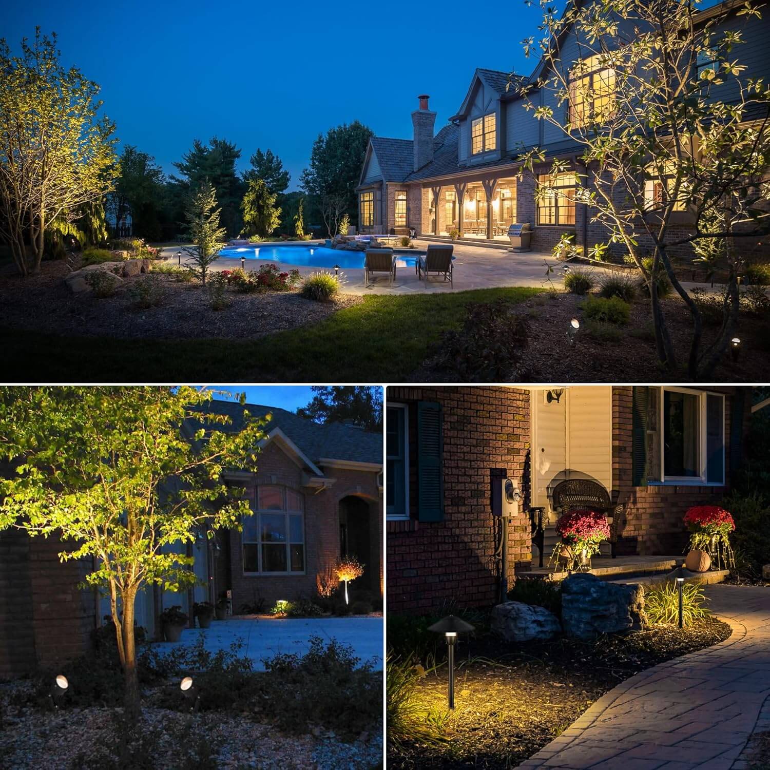 Low Voltage Landscape Lighting Kit 8 Stake Pathway Lights + 4 Spotlights with Connectors 12 Pack T-W4S8P SUNVIE