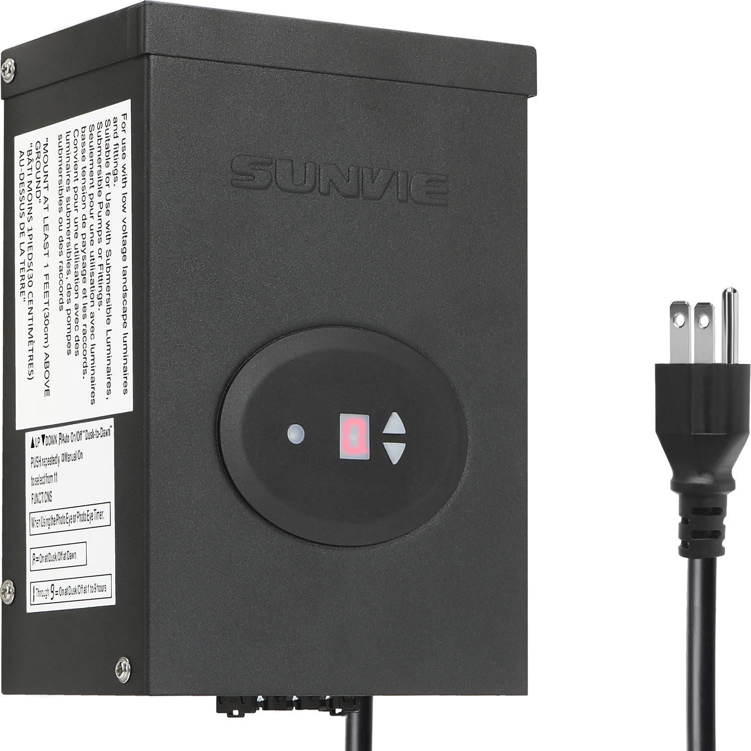 SUNVIE 300W Low Voltage Transformer for Landscape Lighting with Timer and Photocell Sensor Waterproof Power Supply for Landscape Lights Path Lights Outdoor Spotlight 120V AC to 12V /14V AC(ETL Listed) LVT-TDC-300AC Lee Lighting